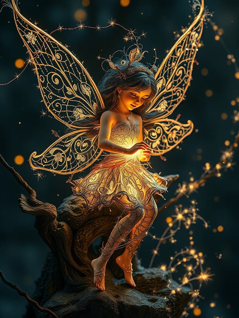 Glowing Fairy in Radiant Light