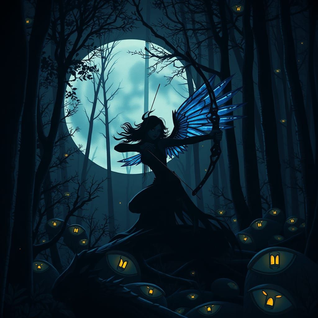 Dark Goddess of Shadows Unveiled in Gothic Art