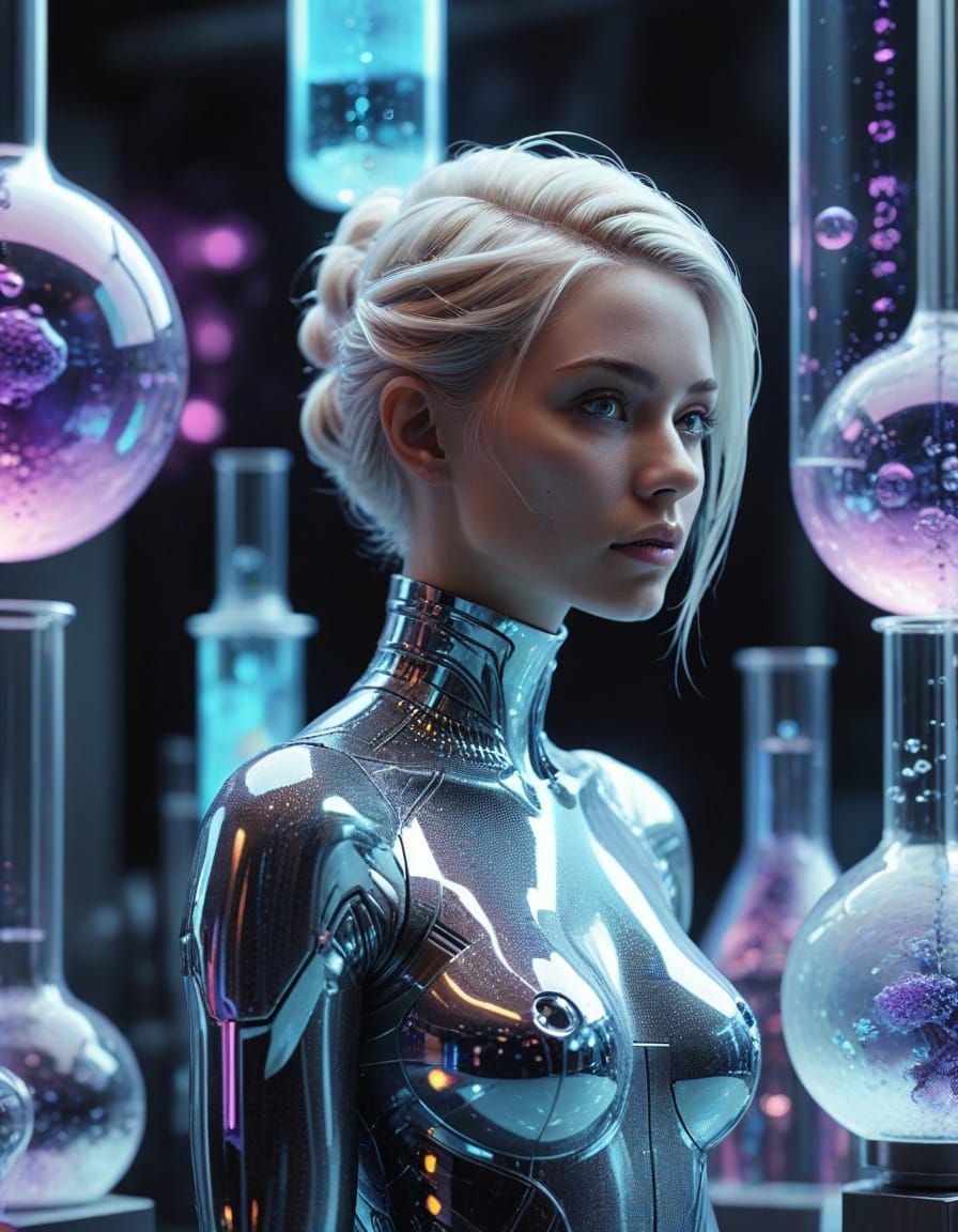 Ethereal Beauty in a Futuristic Lab