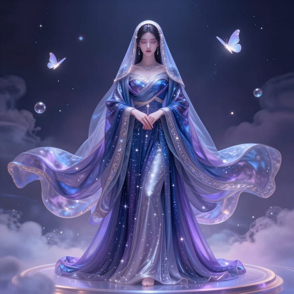 Celestial Princess in Starlight Gown
