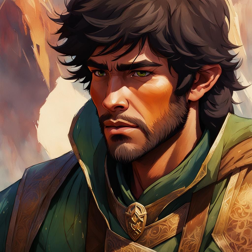 Taran of Prydain: Detailed Portrait in Whimsical Style