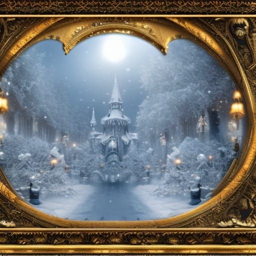 Fantastical Winter Landscape Digital Matte Painting