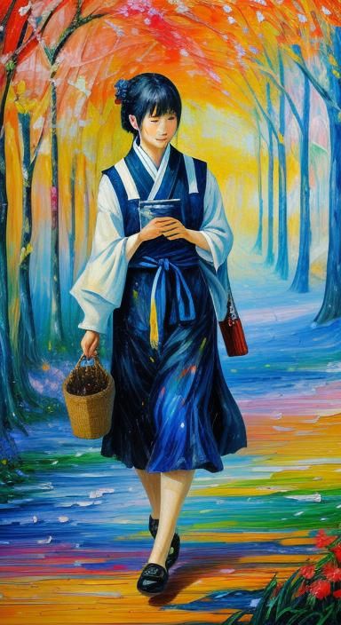 Expressive Oil Painting in Neo-Impressionist Style