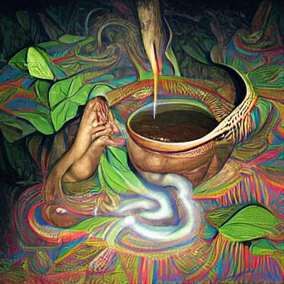 Abstract Ayahuasca Dreamscape: A Spiritual Vision