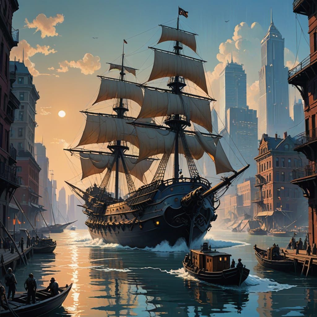 1650 Pirate ship transported to 2025, Wabash River