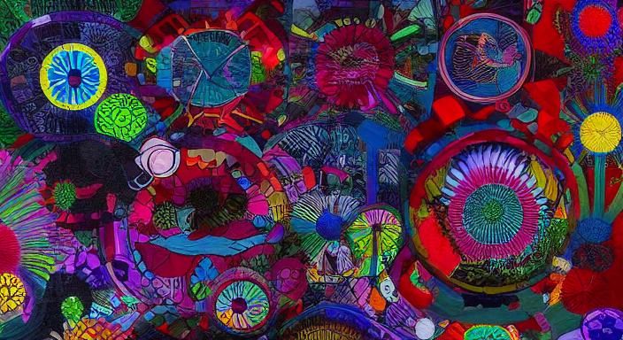 Surreal Garden in Takashi Murakami Style