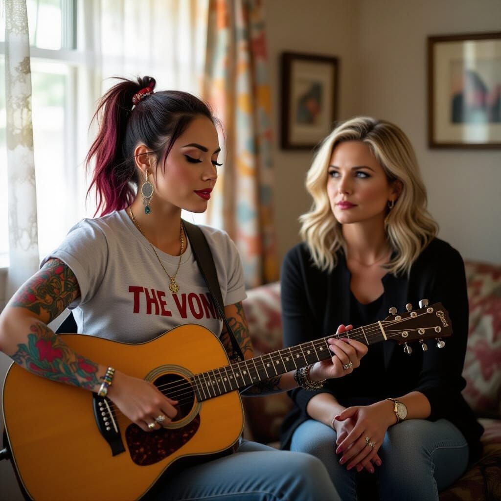 Punk Musician Serenades Actors in Cinematic Scene