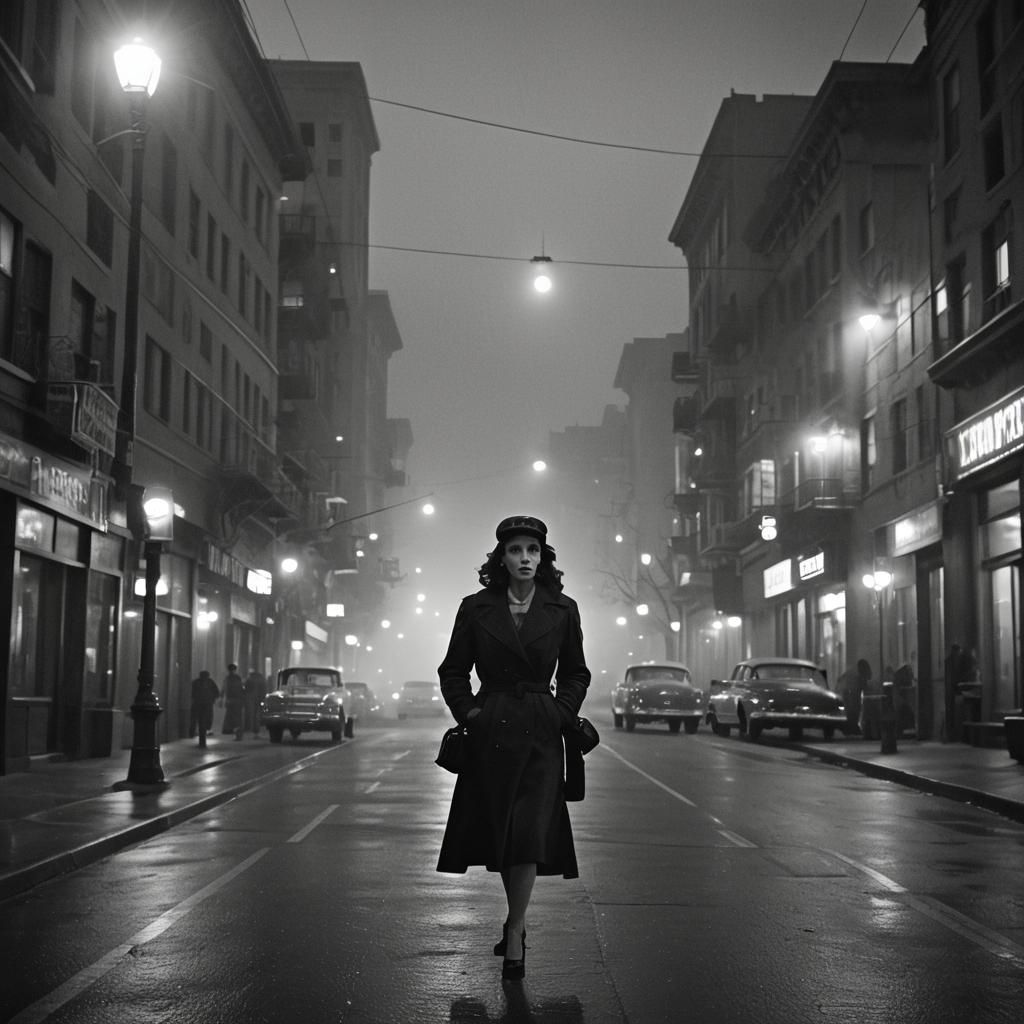 Anna Kendrick in Film Noir San Francisco Night