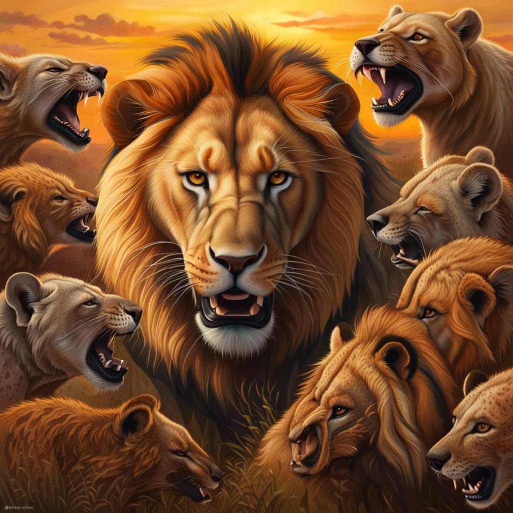 One brave warrior surrounded by many ...