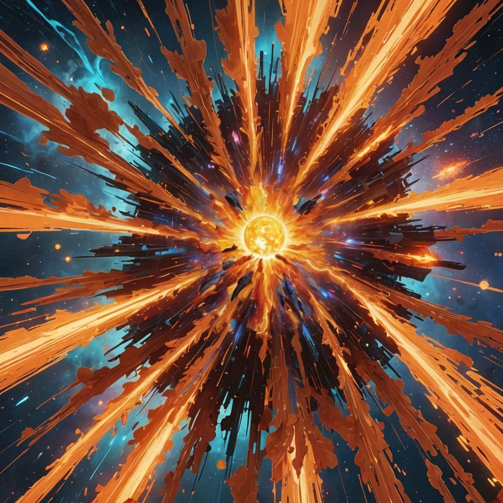 Fantastical Star Explosion: Detailed Matte Painting