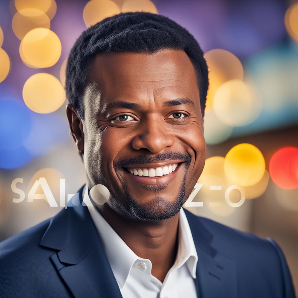 Warm Entrepreneur Portrait with Vibrant Bokeh Effect