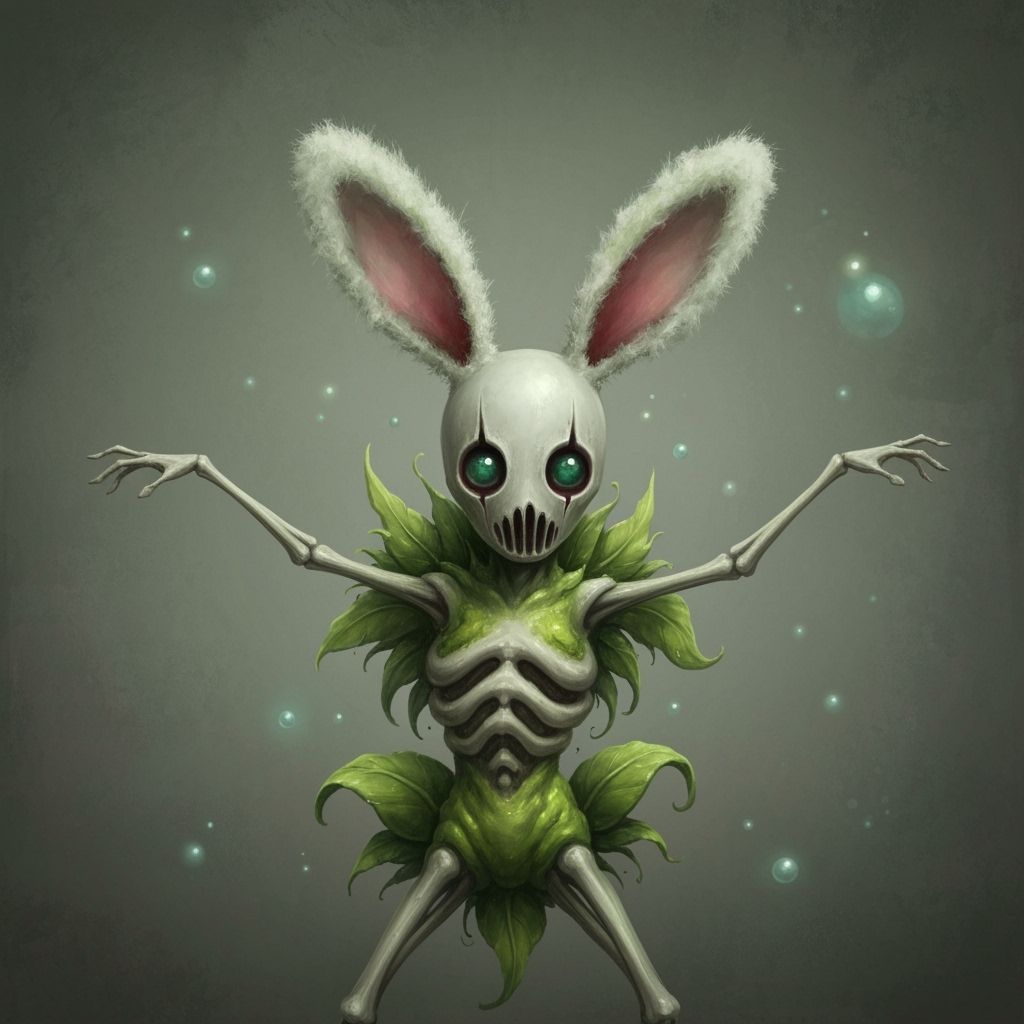 Mystic Bunny Wizard Painting in Dreamlike Atmosphere