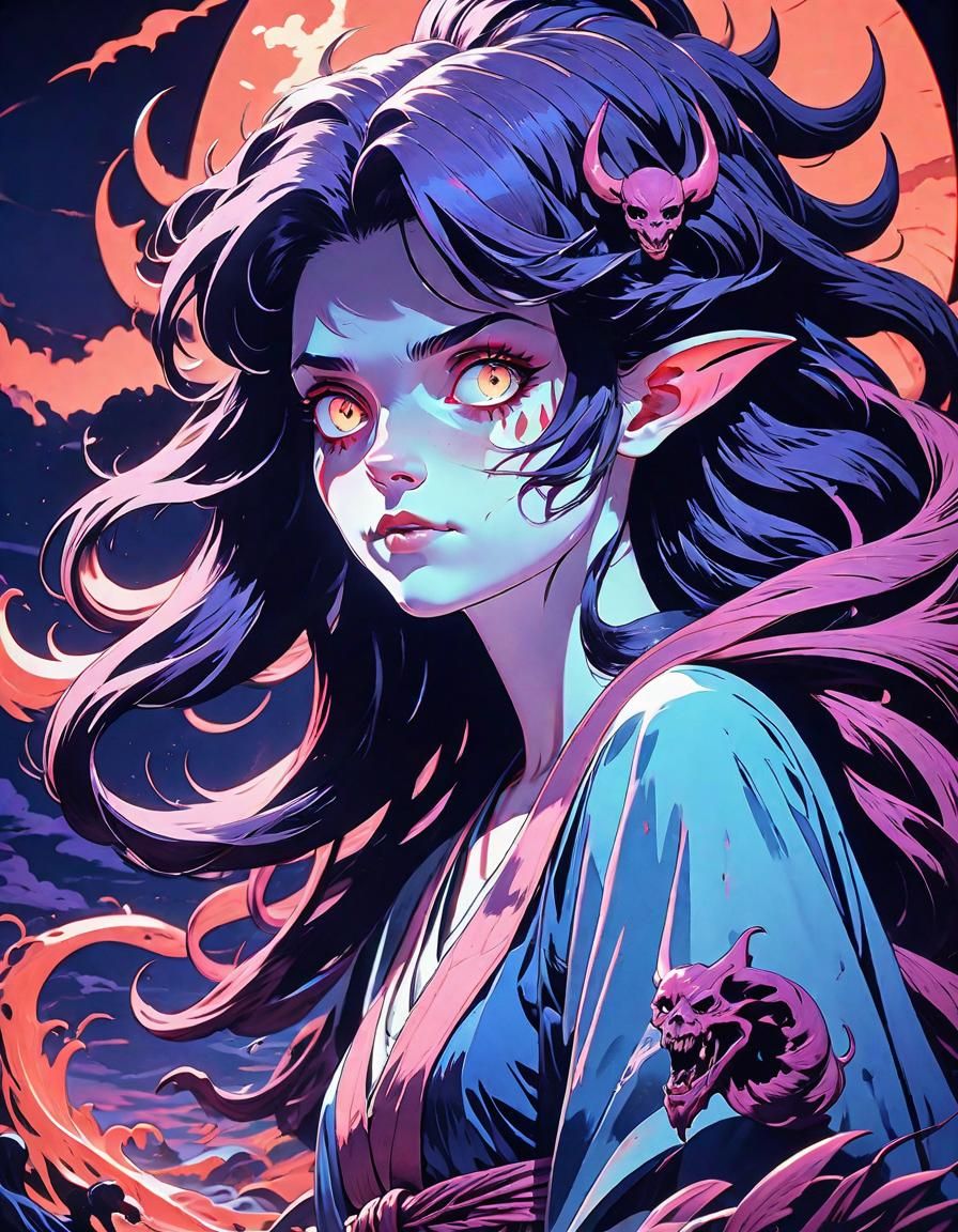 Demonic Lilith in Retro Pop Art Style