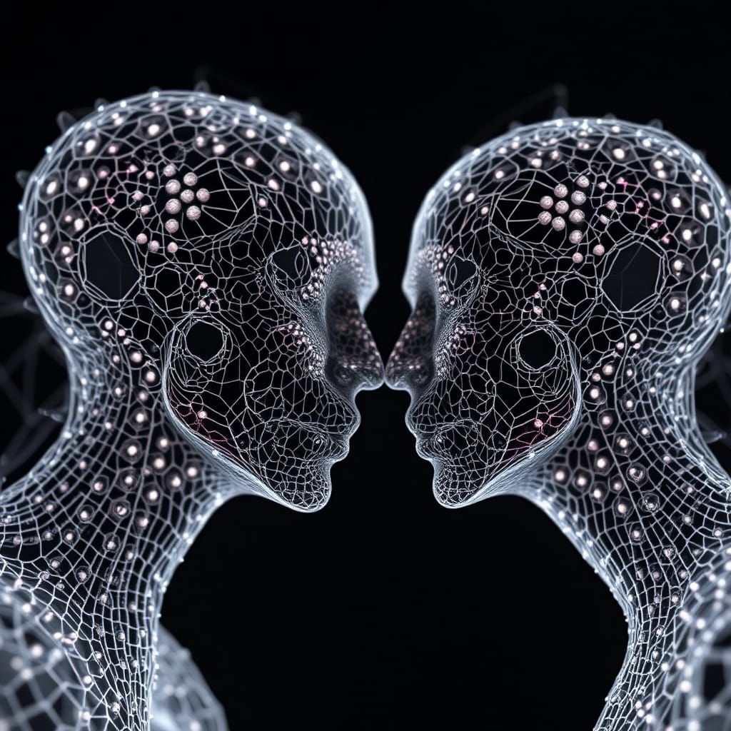 Interconnected Abstract Forms in Cinematic Style