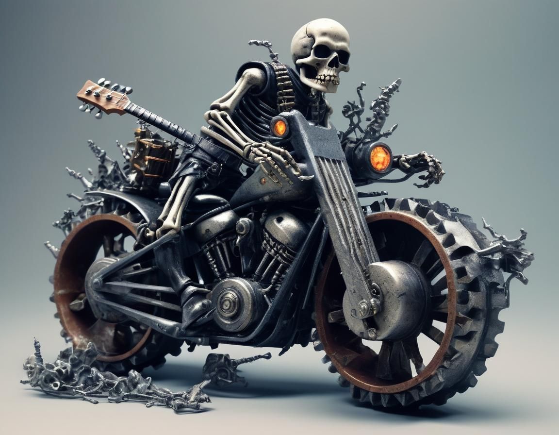 Zombie Biker Skeleton Guitar Solo