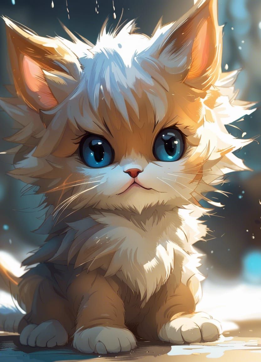 Adorable Chibi Kitten as Sonic, Detailed Digital Art