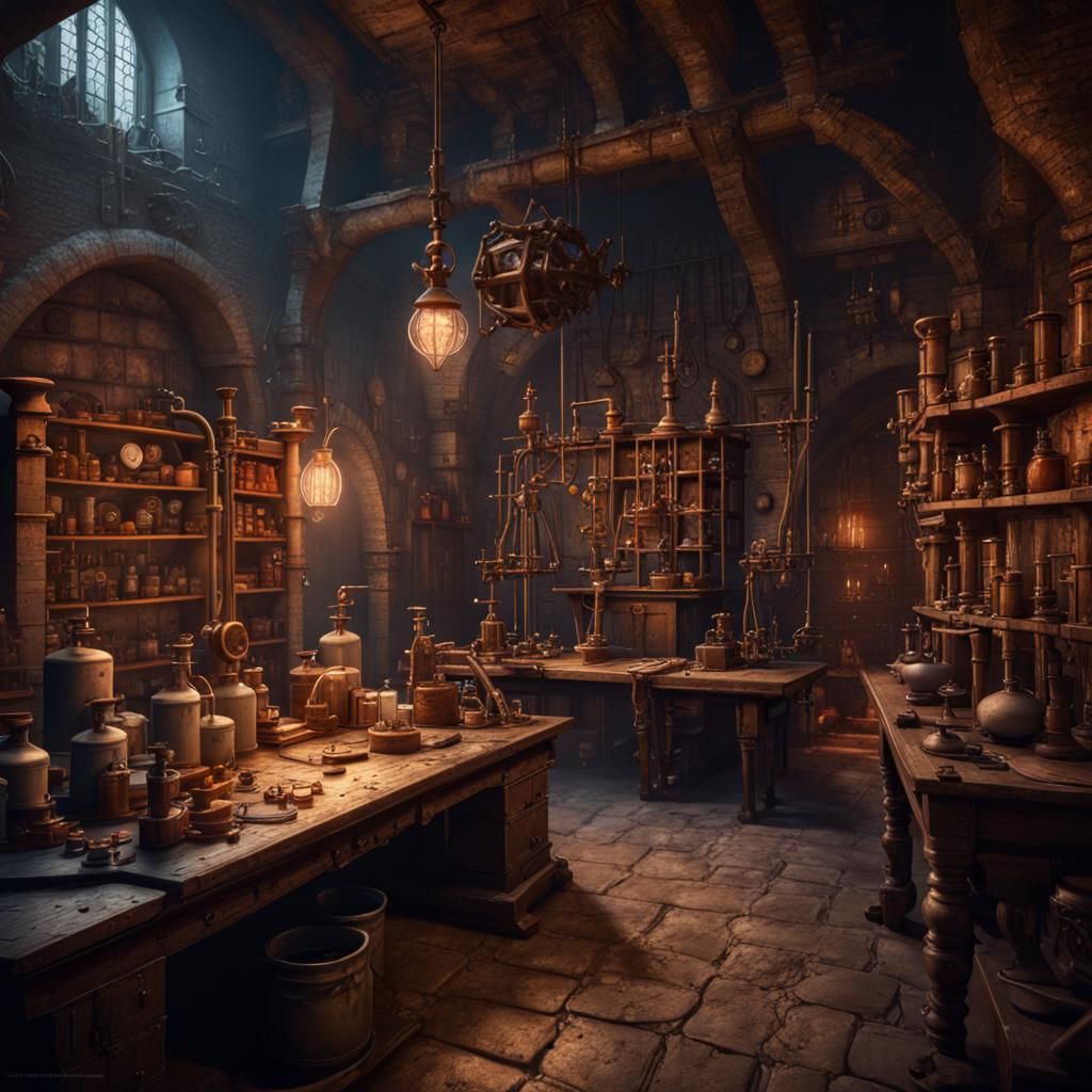 Mad Scientist's Medieval Dungeon Laboratory: Detailed Matte ...