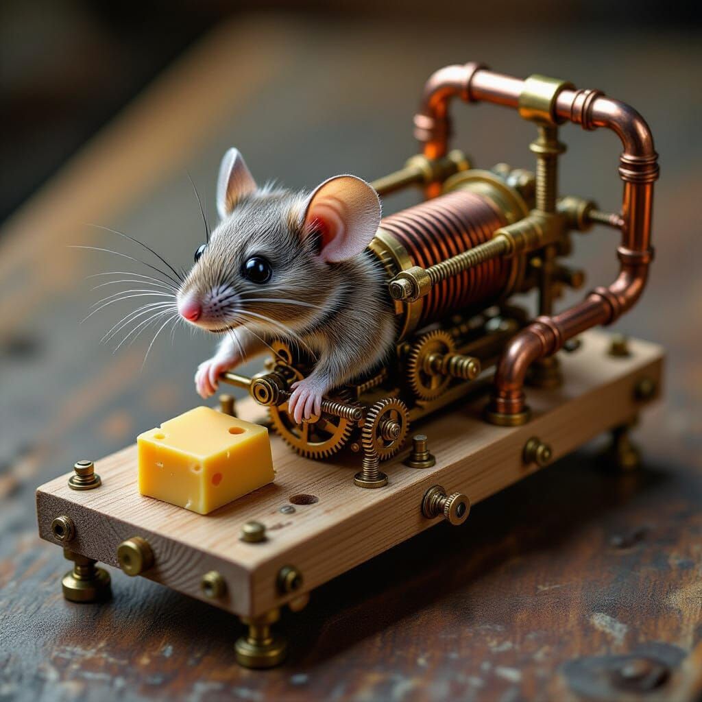Steampunk Mousetrap with Intricate Victorian Details
