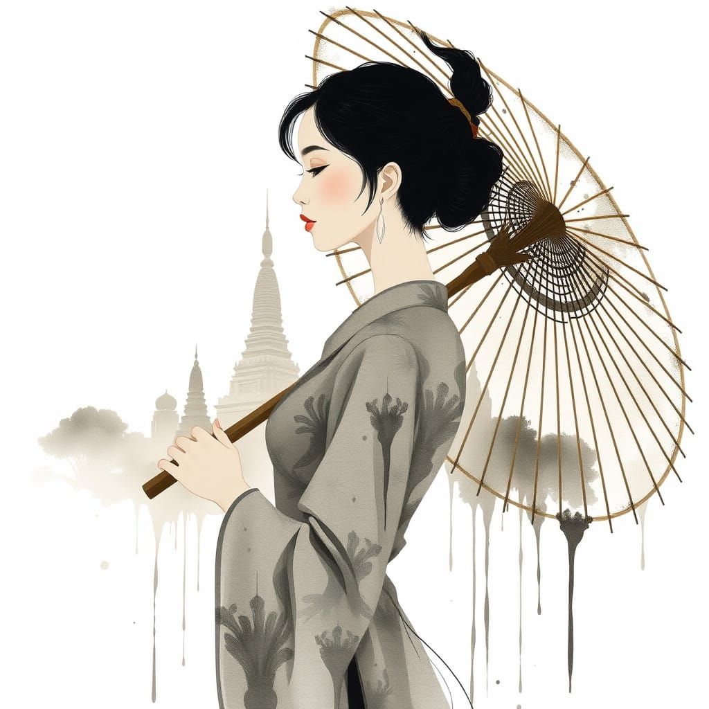 Ethereal Thai Goddess Awakens Ancient Temples