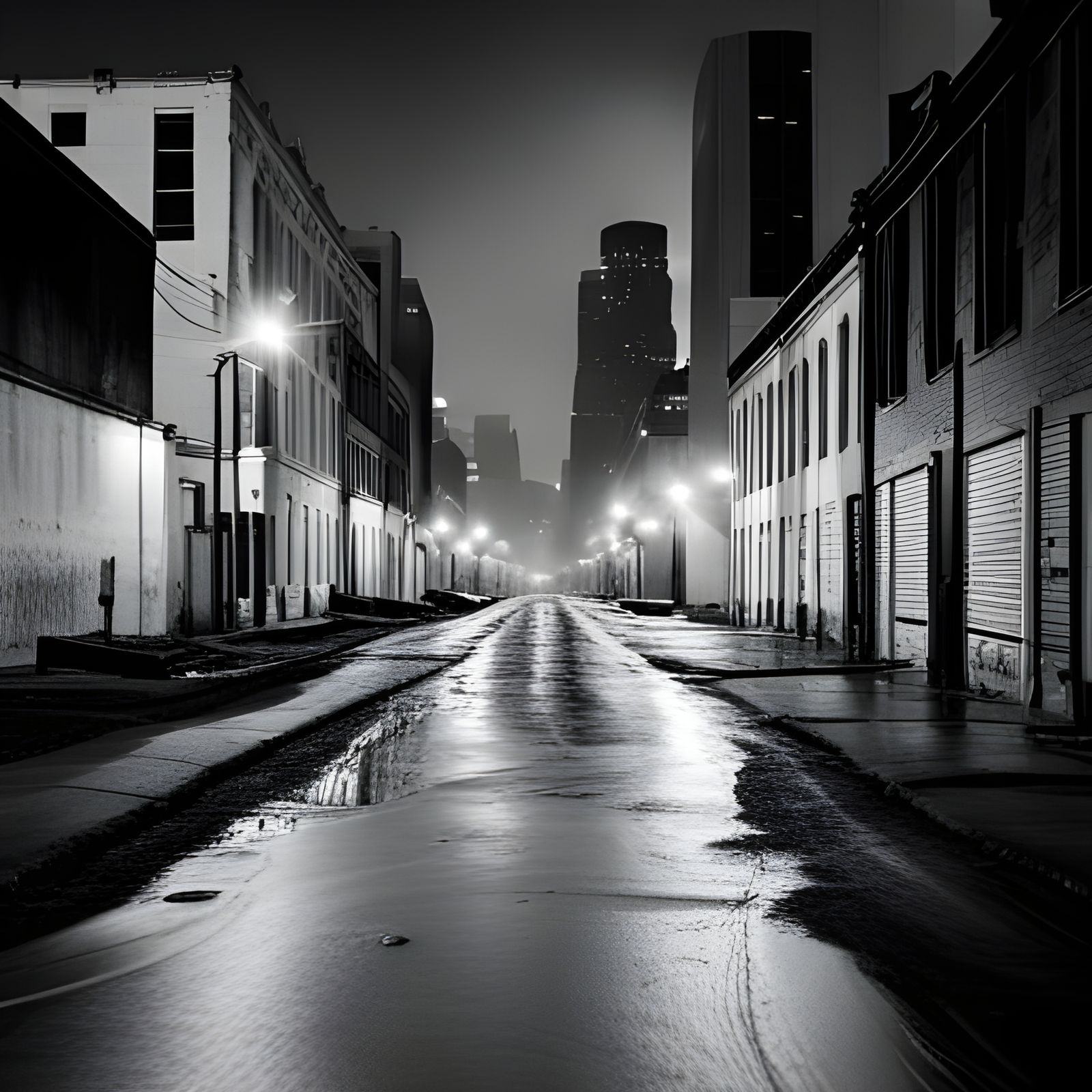 Gritty Back Streets of Houston on a Humid Night