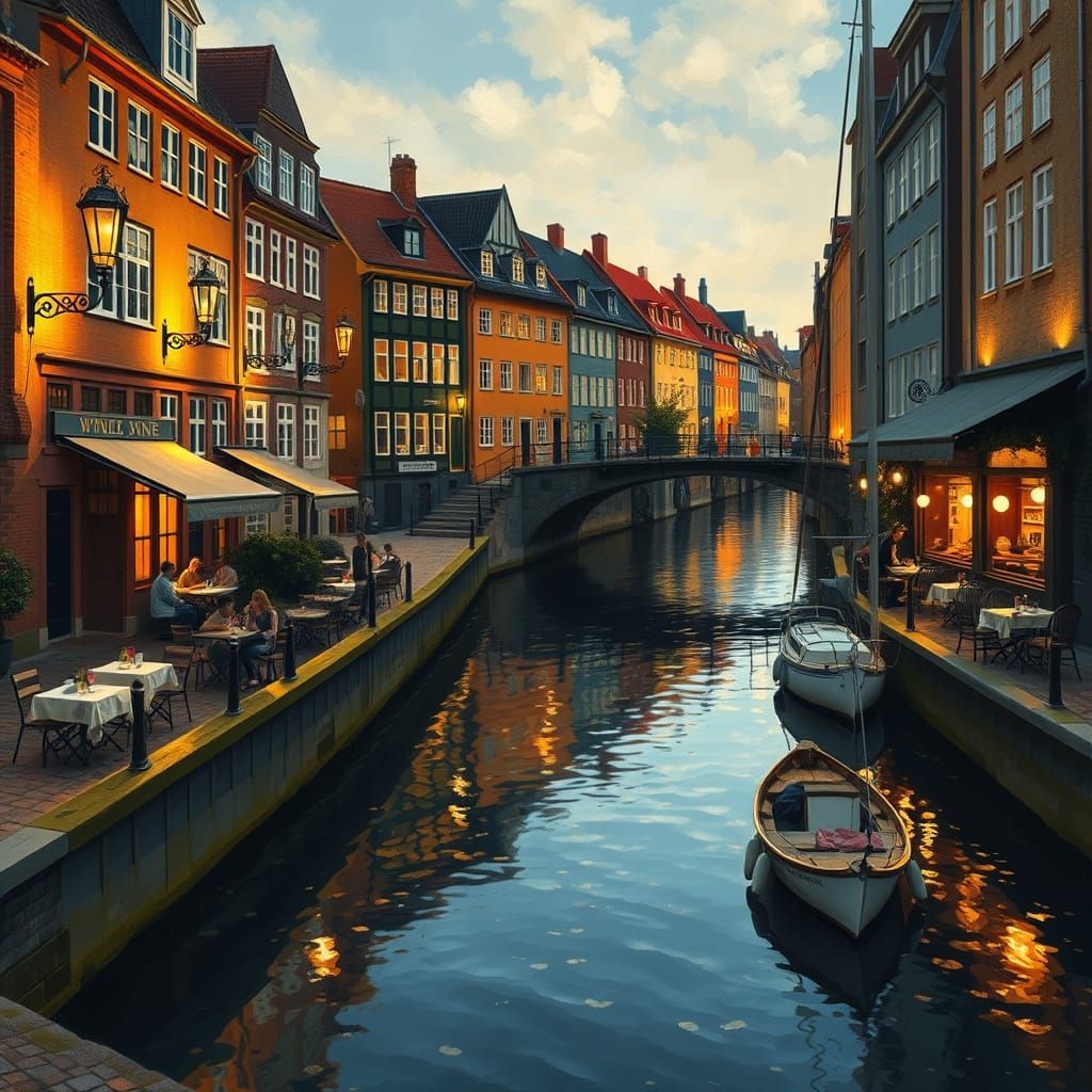 Serene Evening in Christianshavn, Copenhagen, in Impressioni...