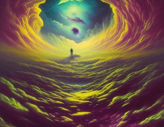 Alien in Dreamy Clouds: A Dark Fantasy Concept