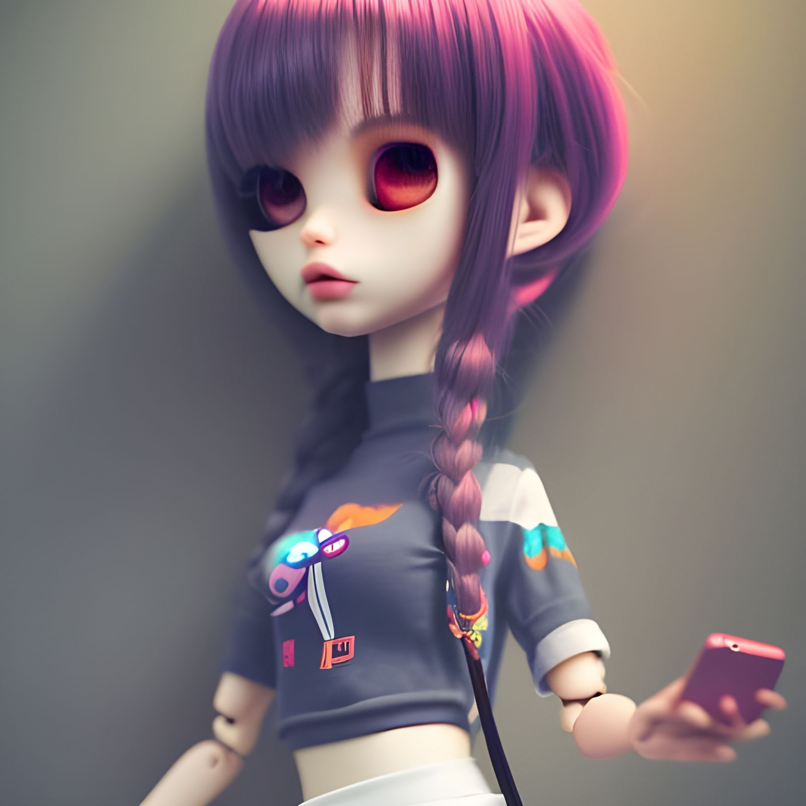 Anime Girl Party Selfie, Blythe Doll Style