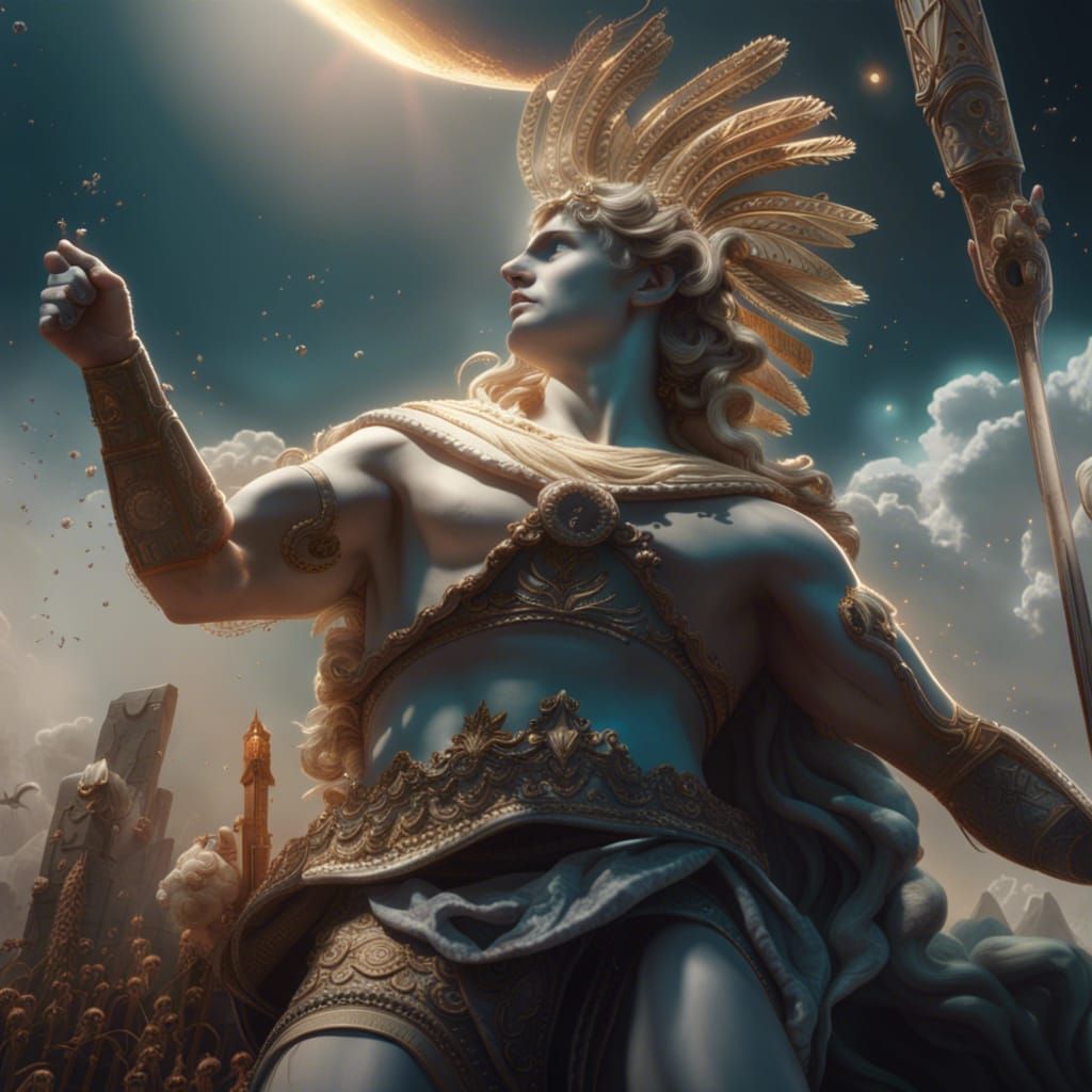 Epic Digital Painting of God Apollo