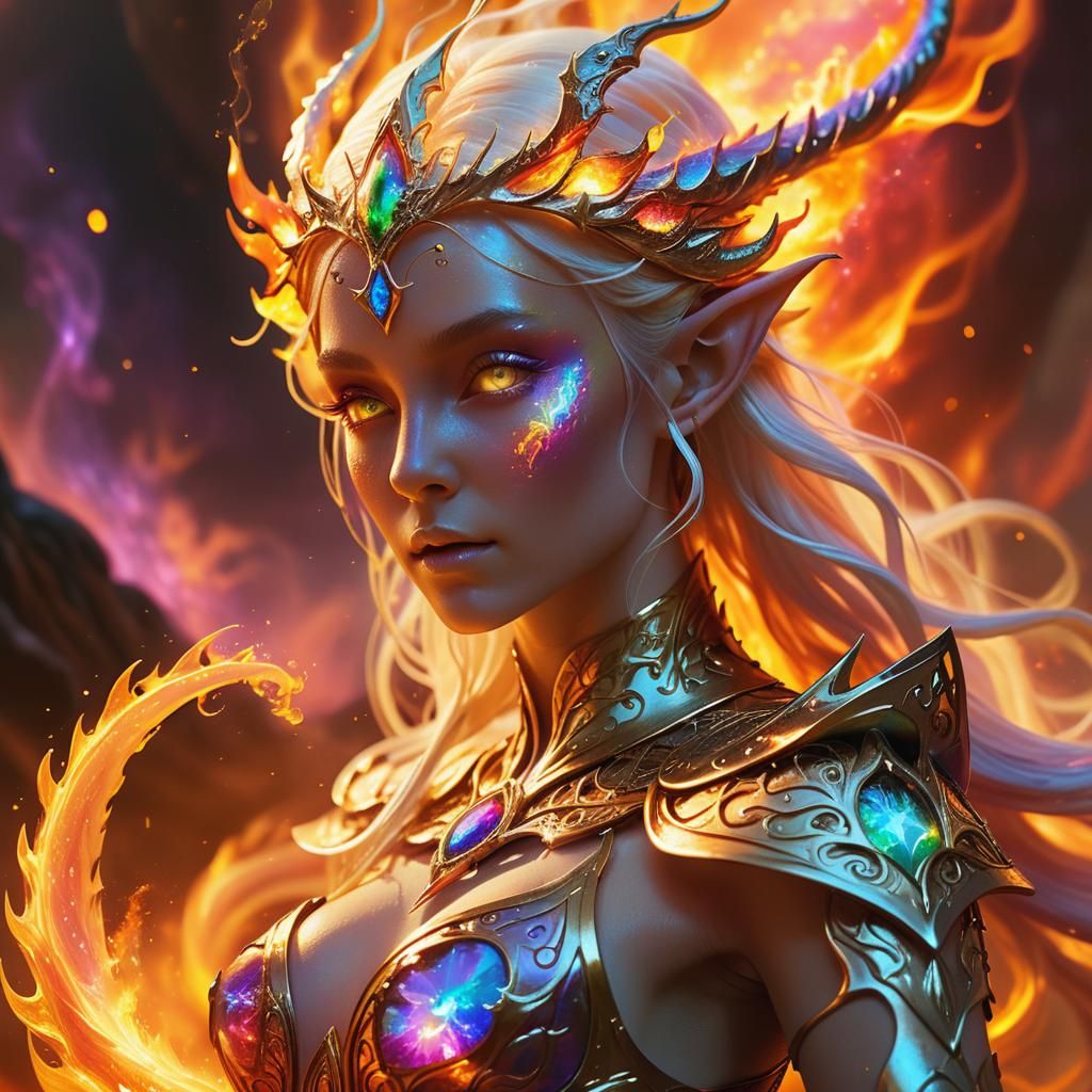 Dragon Elven Princess in Surreal Concept Art