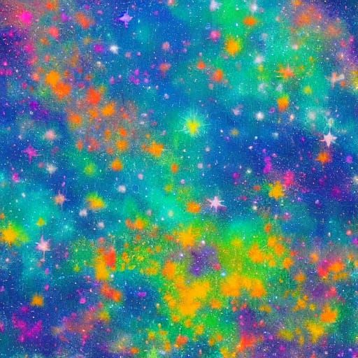 Vibrant Cosmic Beauty in Neo-Impressionist Oil
