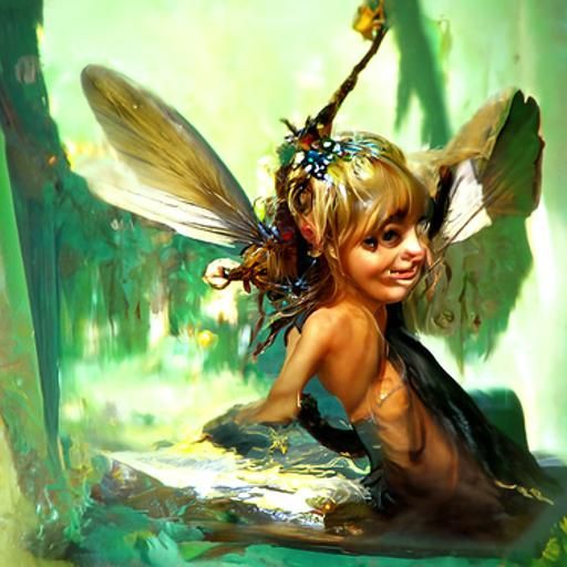 Whimsical Fairy Child in Oil Painting Style