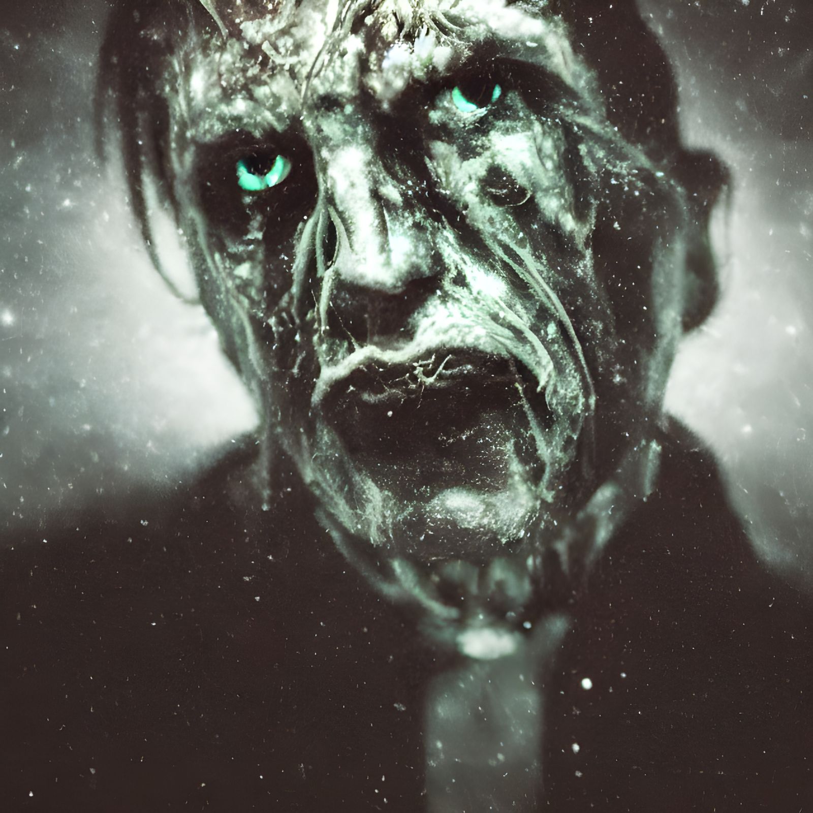 Surreal Glitch Art Portrait of a Sinister Being