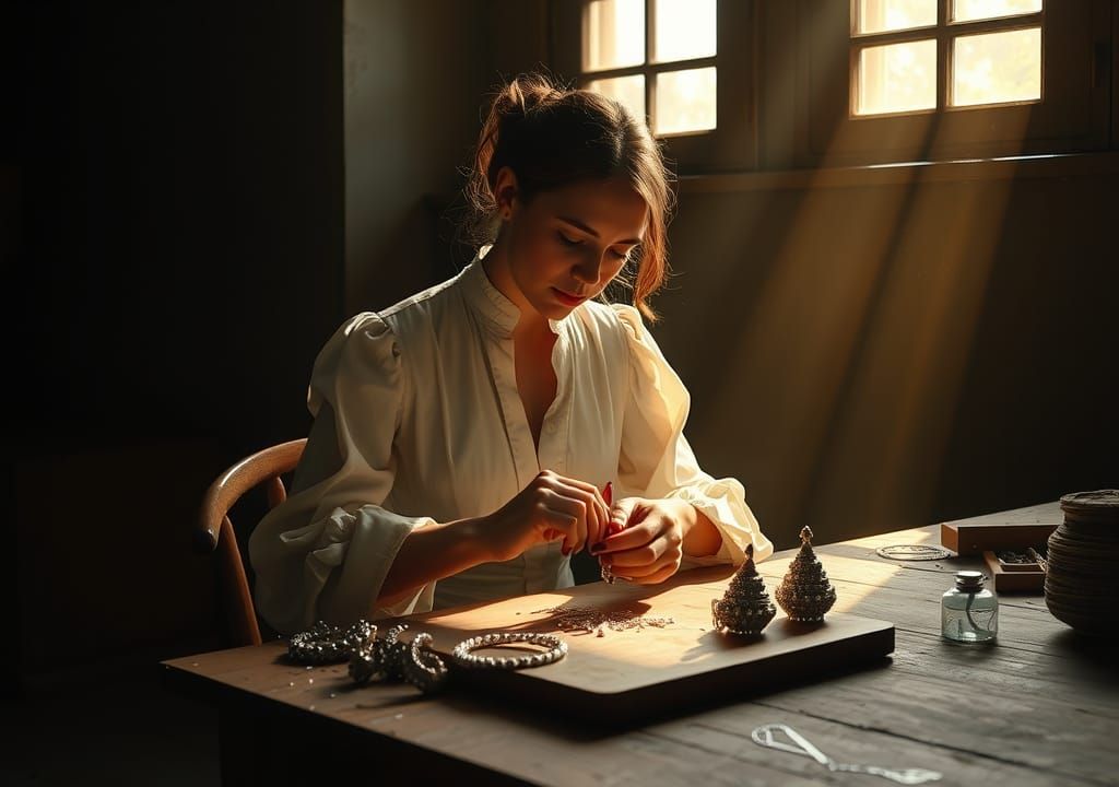 Jeweller Portrait in Baroque Style