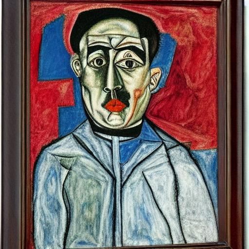 Cardinal With Socks in Cubist Expressionist Style