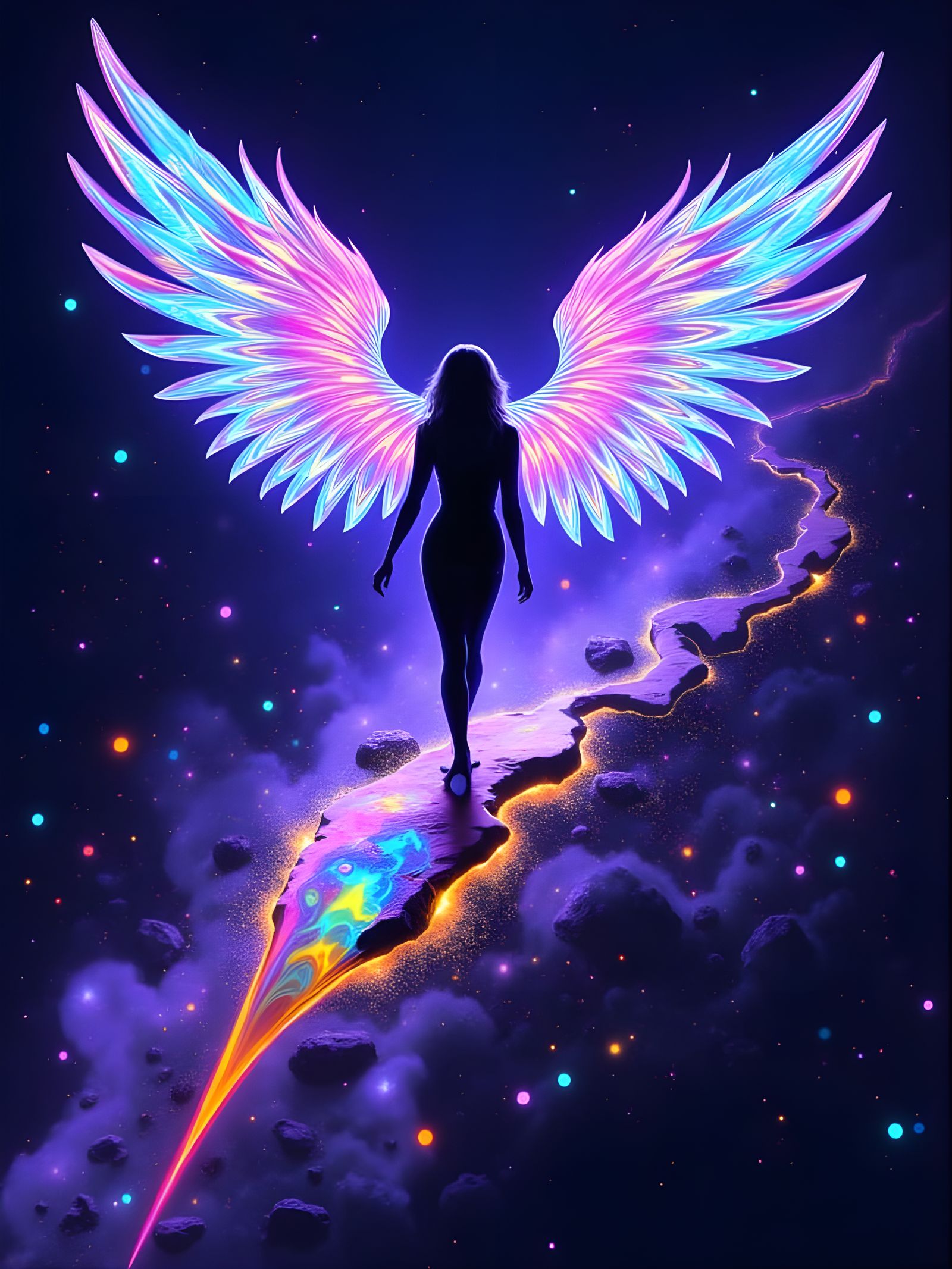 I Filled in the Blanks With: "a silhouette of the angel of d...