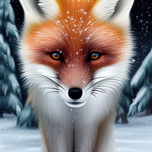 Intricate Fox Portrait in Detailed Digital Painting