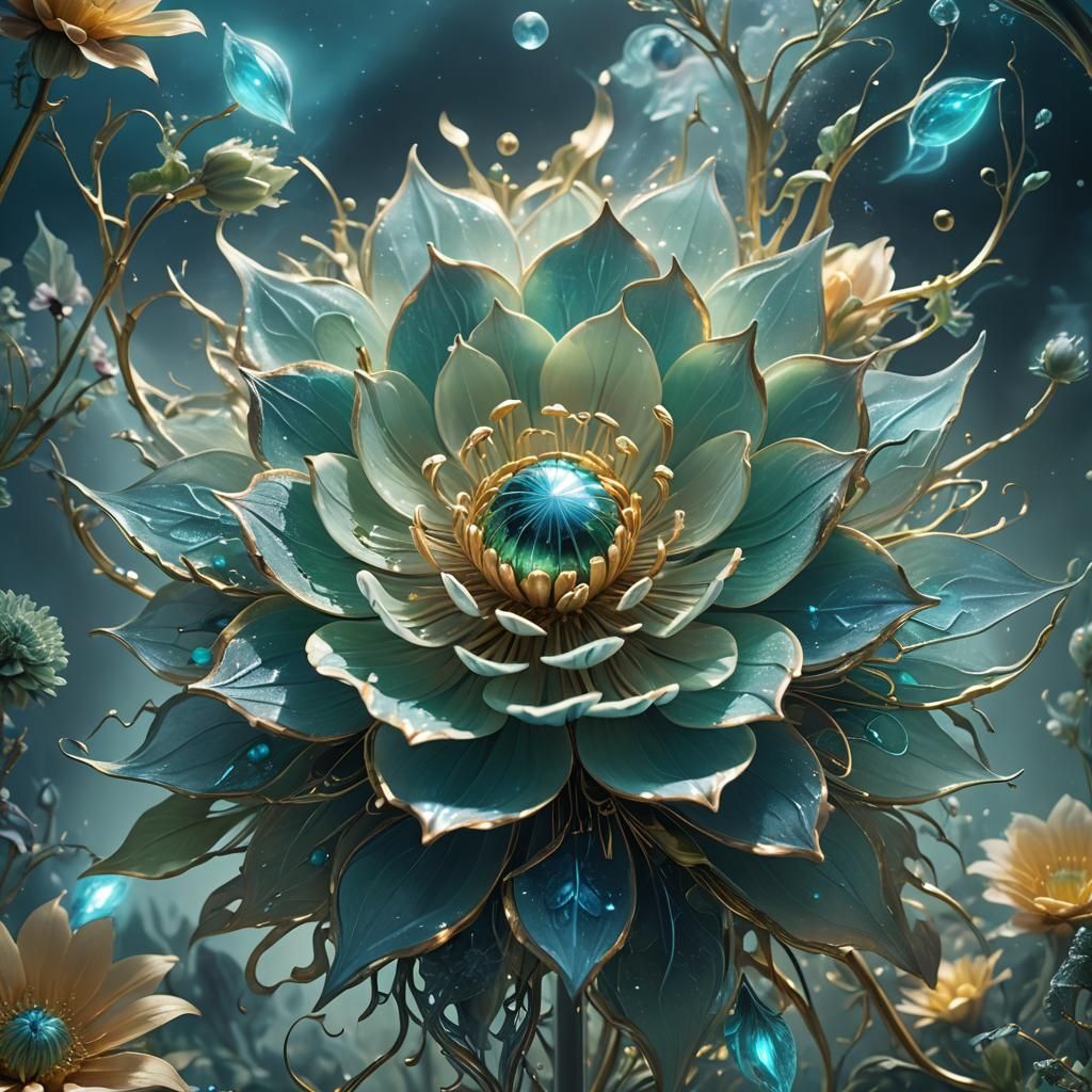 Surreal Garden Bloom Transforms into Futuristic Machine