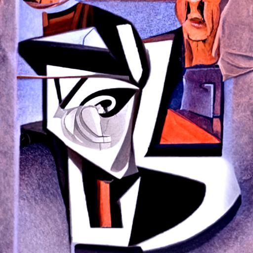 AI Self-Portrait in Abstract Cubism Style