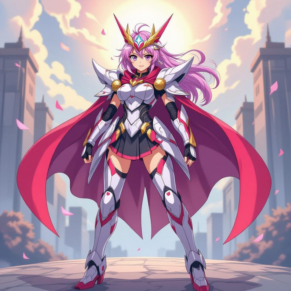 Heroic Magical Mecha Girl in Anime Style