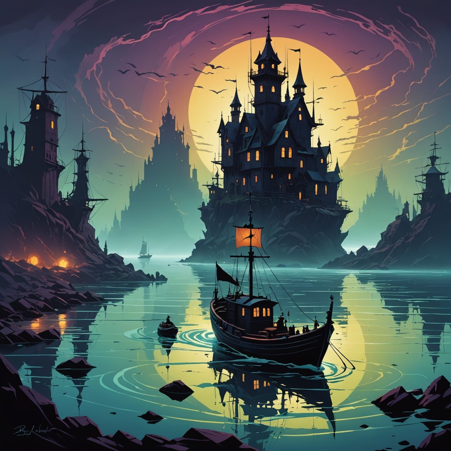 Sinister Spectral Harbor by Greg Rutkowski