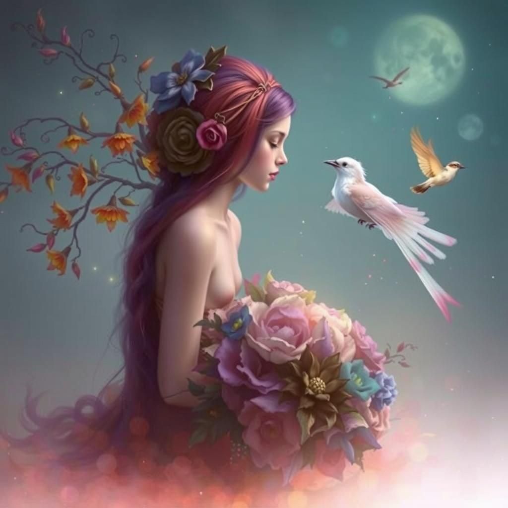 Neon Campfire: Celestial Fairytale in Vivid Colors