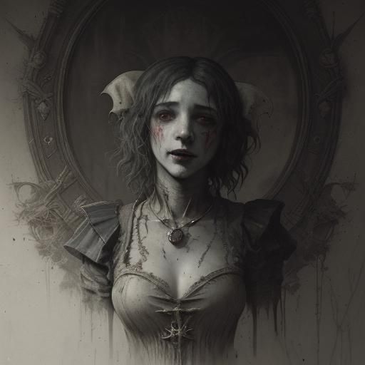 Horror Jester in Gustave Doré Style