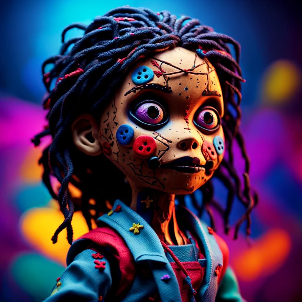 Voodoo Dolls Breaking Free: Hyperrealistic Concept Art