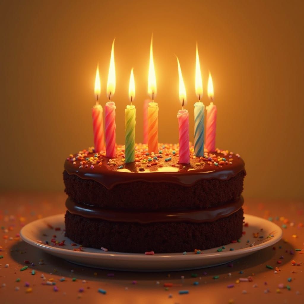 Velvety Molten Chocolate Birthday Cake with Sprinkles