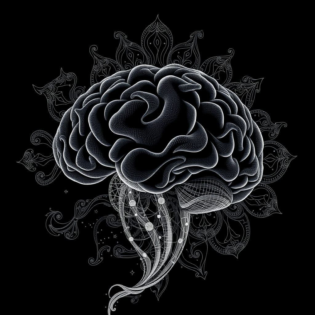 Abstract Mindscape of Peaceful Transcendence in Fractal Vect...