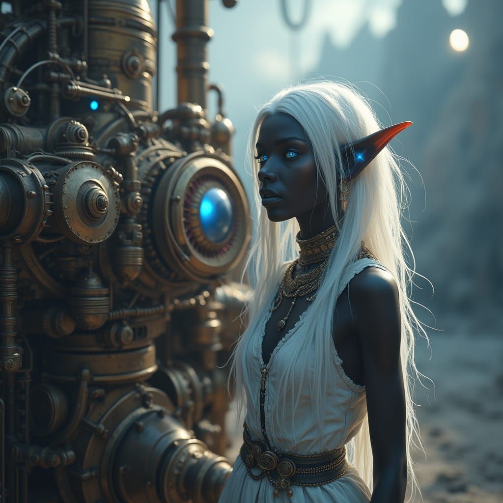 Steampunk Elf in Divine Light