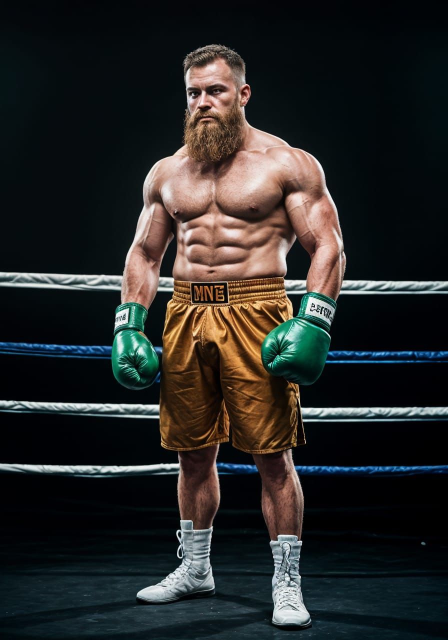 Muscular Irish Boxer Preparing for Battle