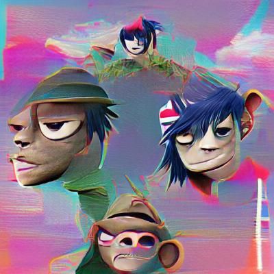 Cartoon Ape Character in Graffiti Style