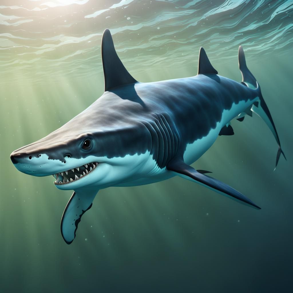 Hammerhead Shark in Ocean: 8k Realism