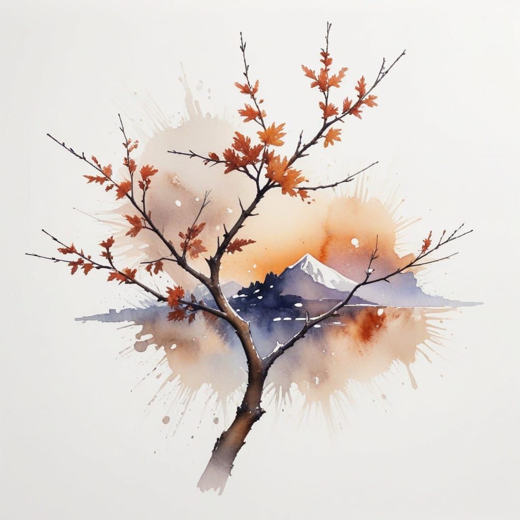 Dreamy Watercolor Masterpiece with Unfinished Edges